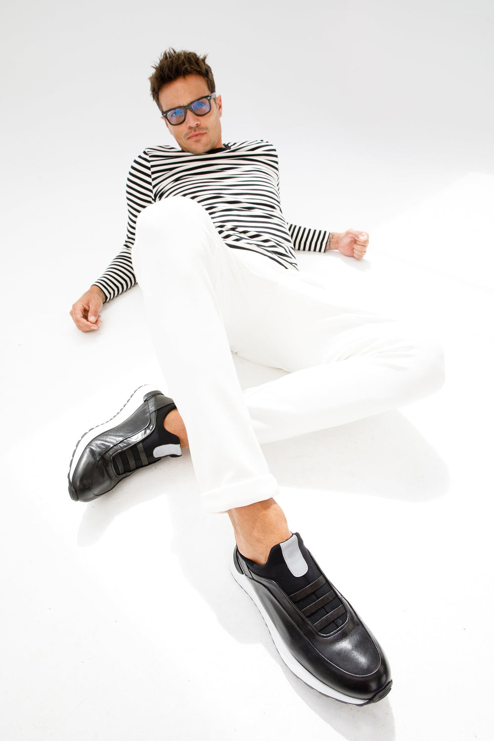 The Sonoma Black Leather Sneaker - Vinci Leather
