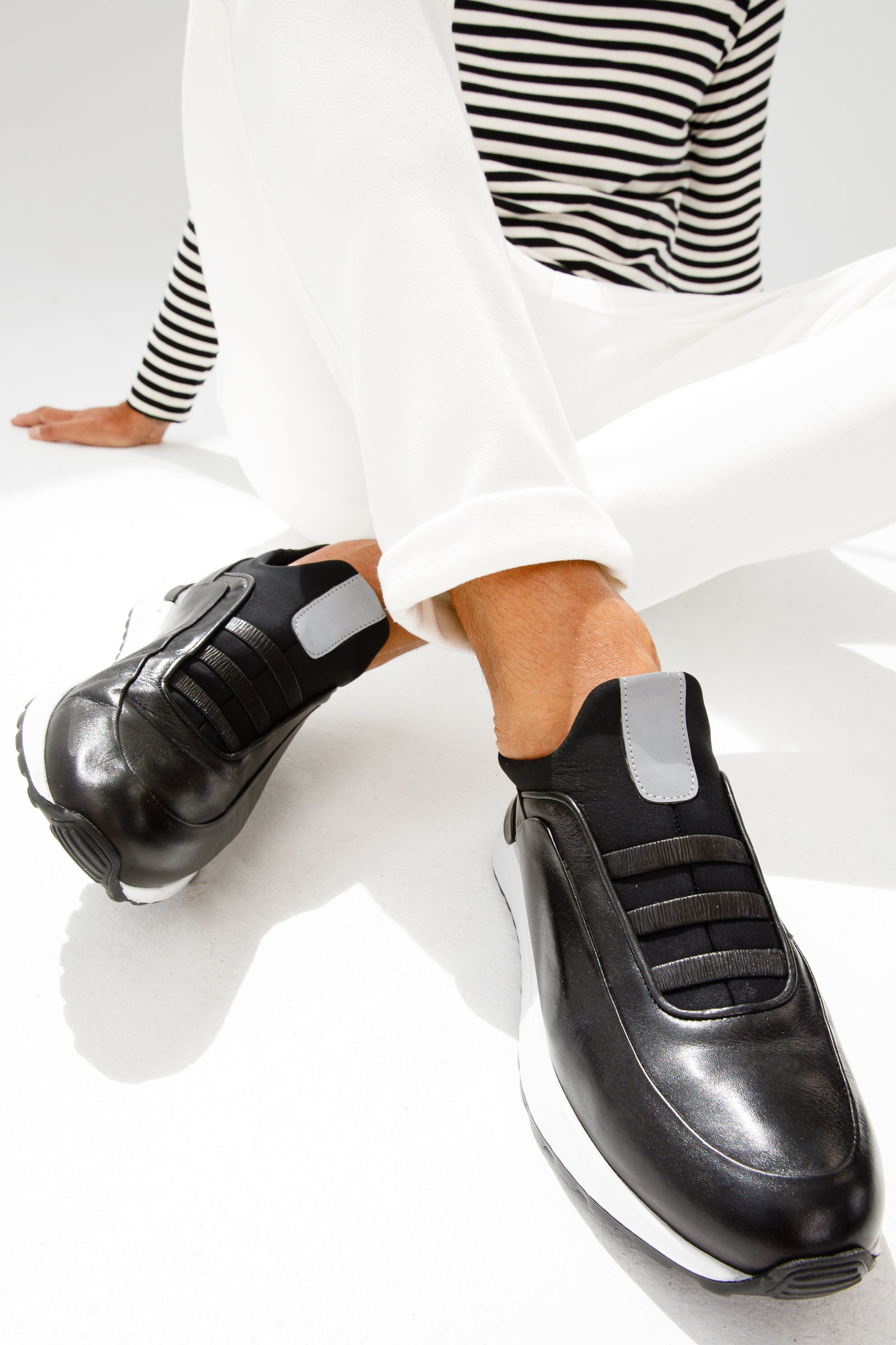 The Sonoma Black Leather Sneaker - Vinci Leather
