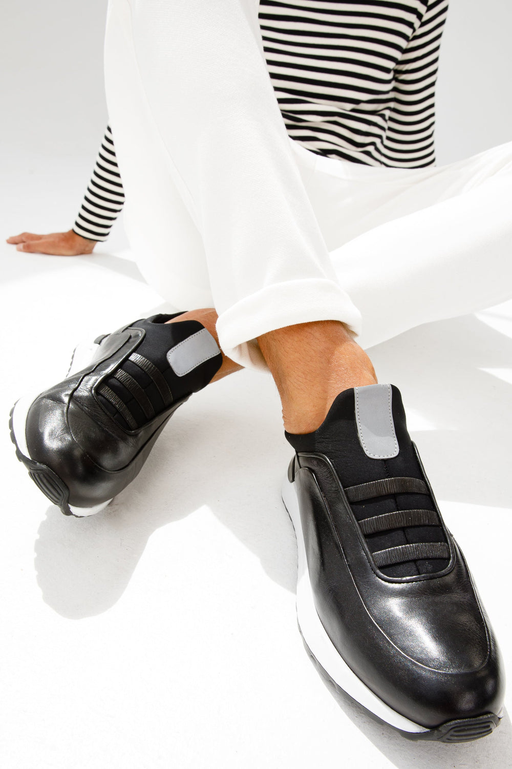 The Sonoma Black Leather Sneaker - Vinci Leather