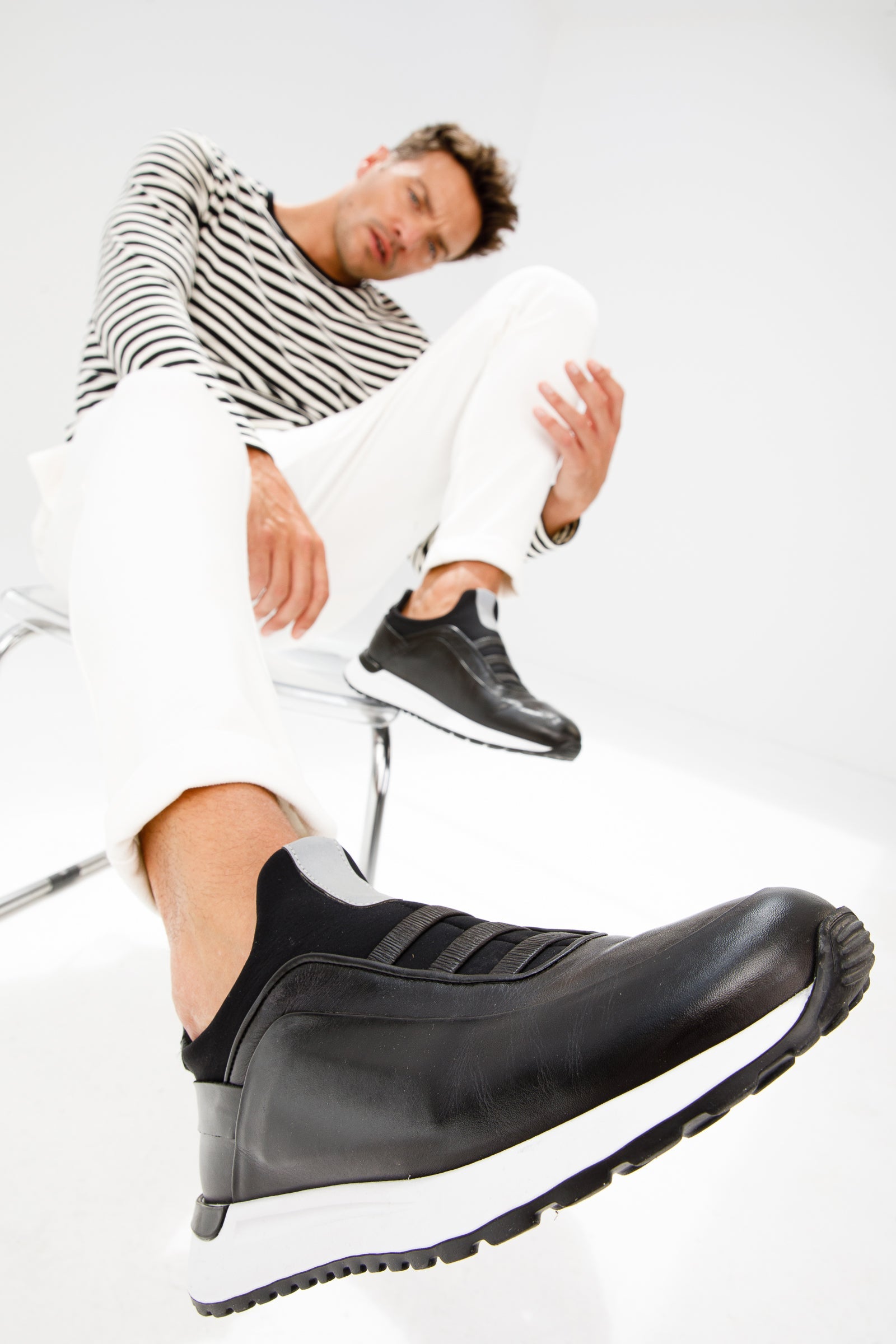 The Sonoma Black Leather Sneaker - Vinci Leather