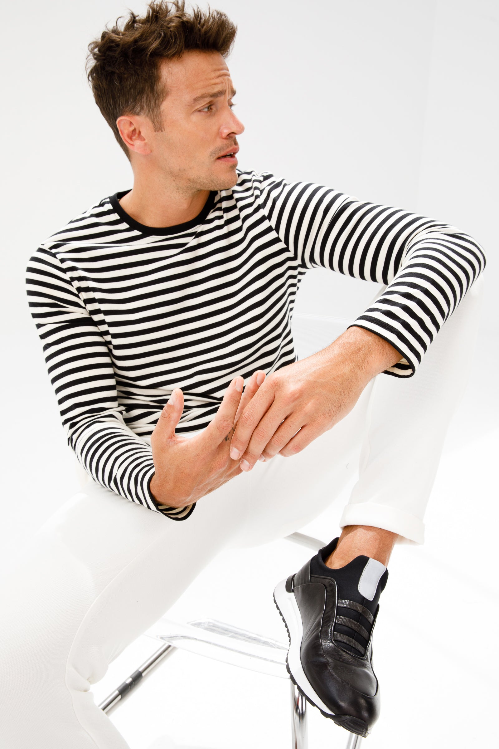 The Sonoma Black Leather Sneaker - Vinci Leather