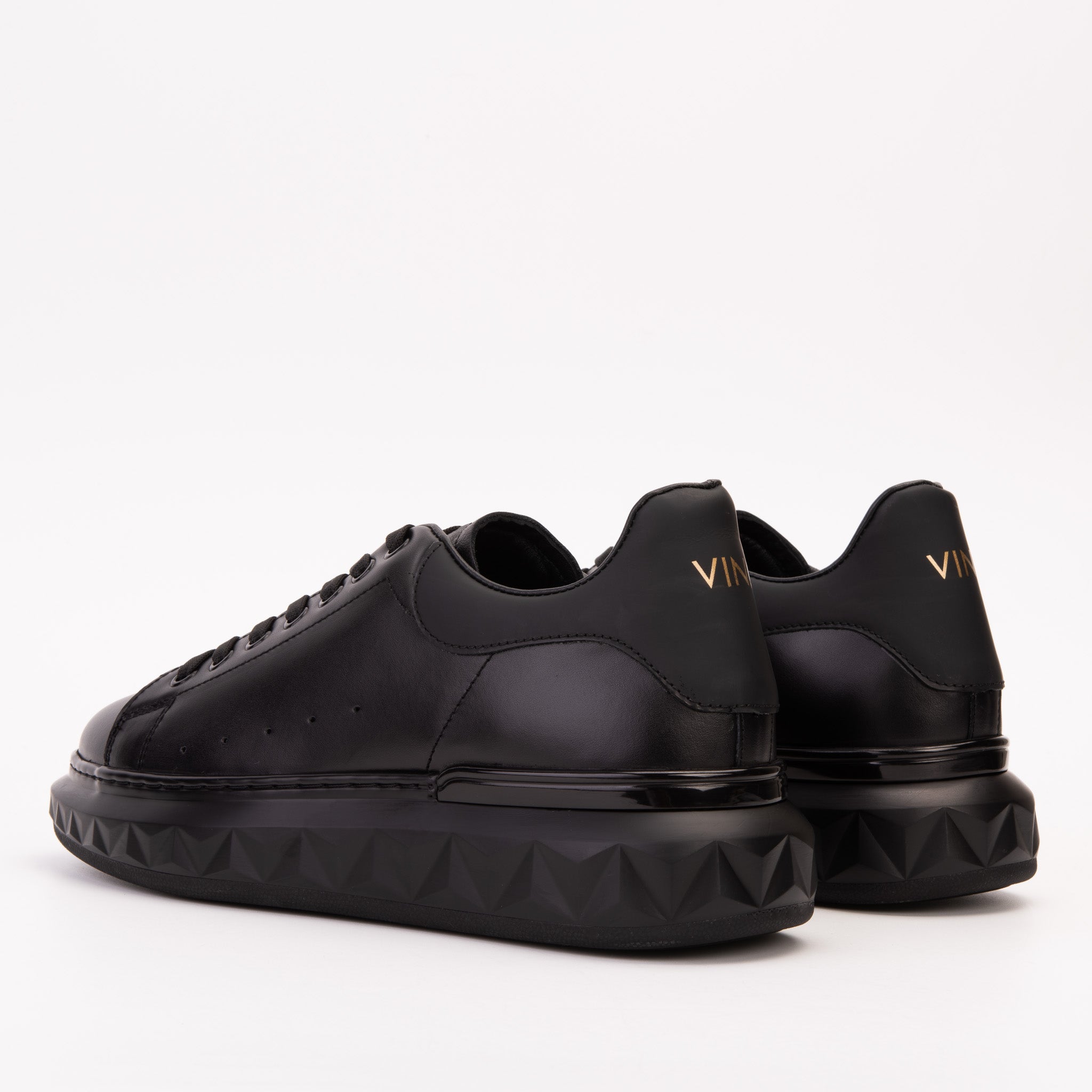 The Linq Black Leather Sneaker - Vinci Leather