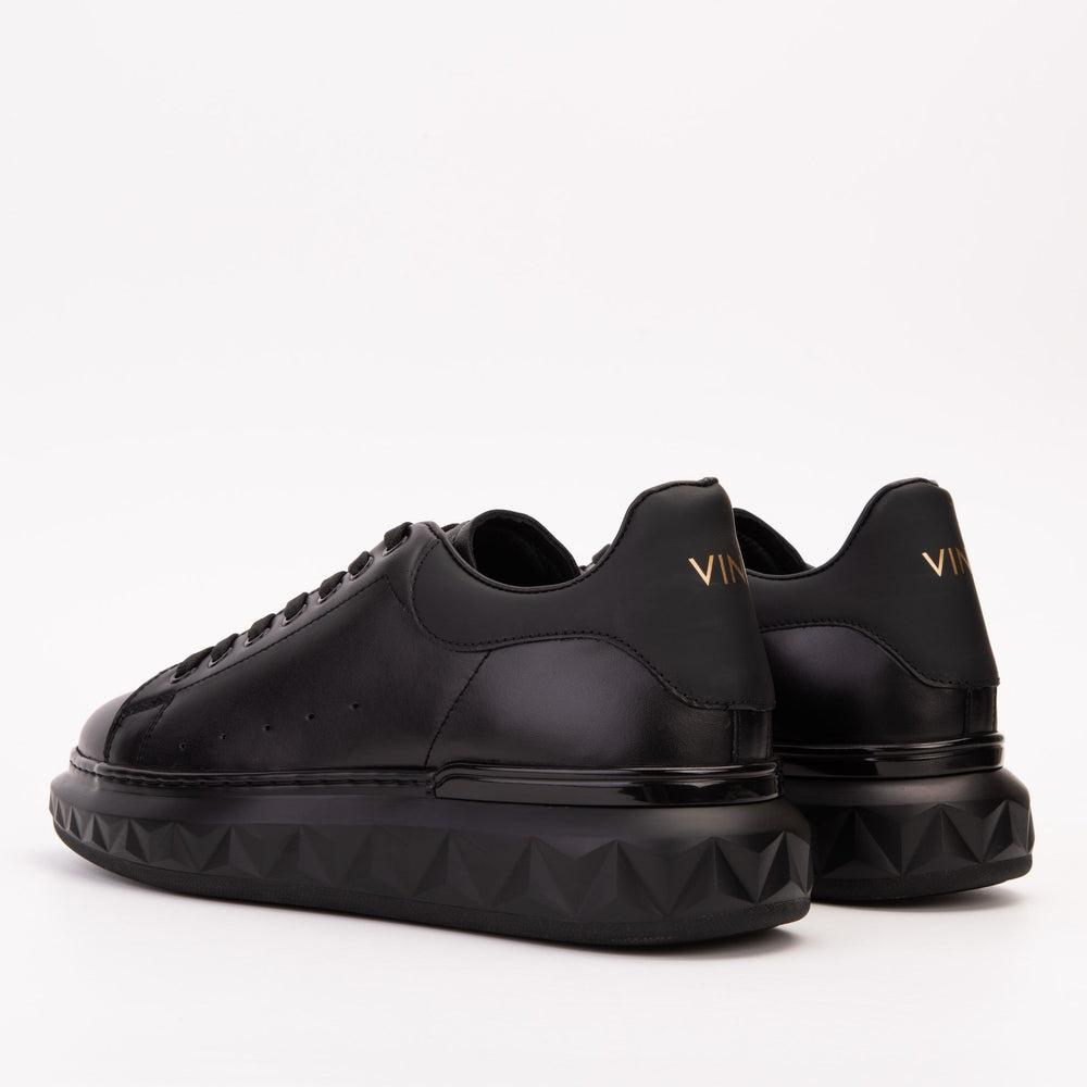 The Linq Black Leather Sneaker - Vinci Leather