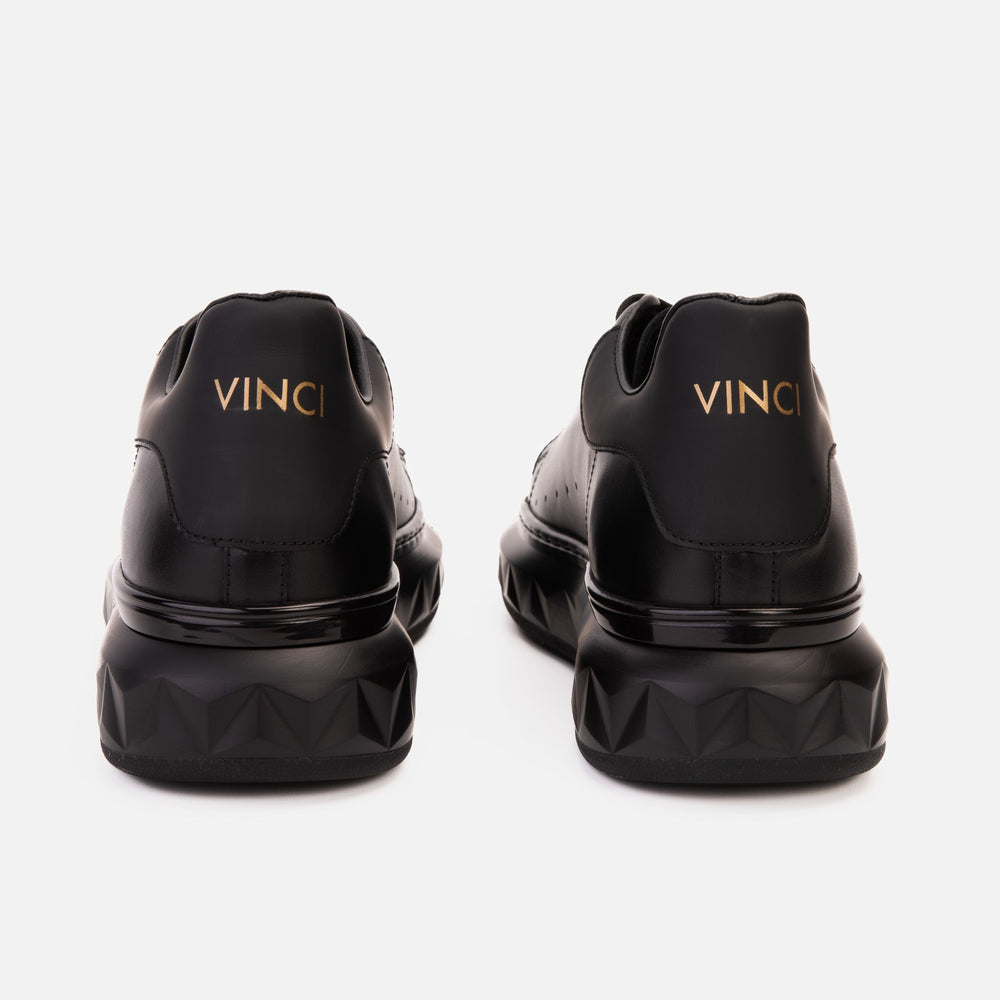 The Linq Black Leather Sneaker - Vinci Leather
