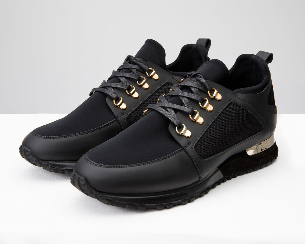 The Emir Black Leather Sneaker - Vinci Leather