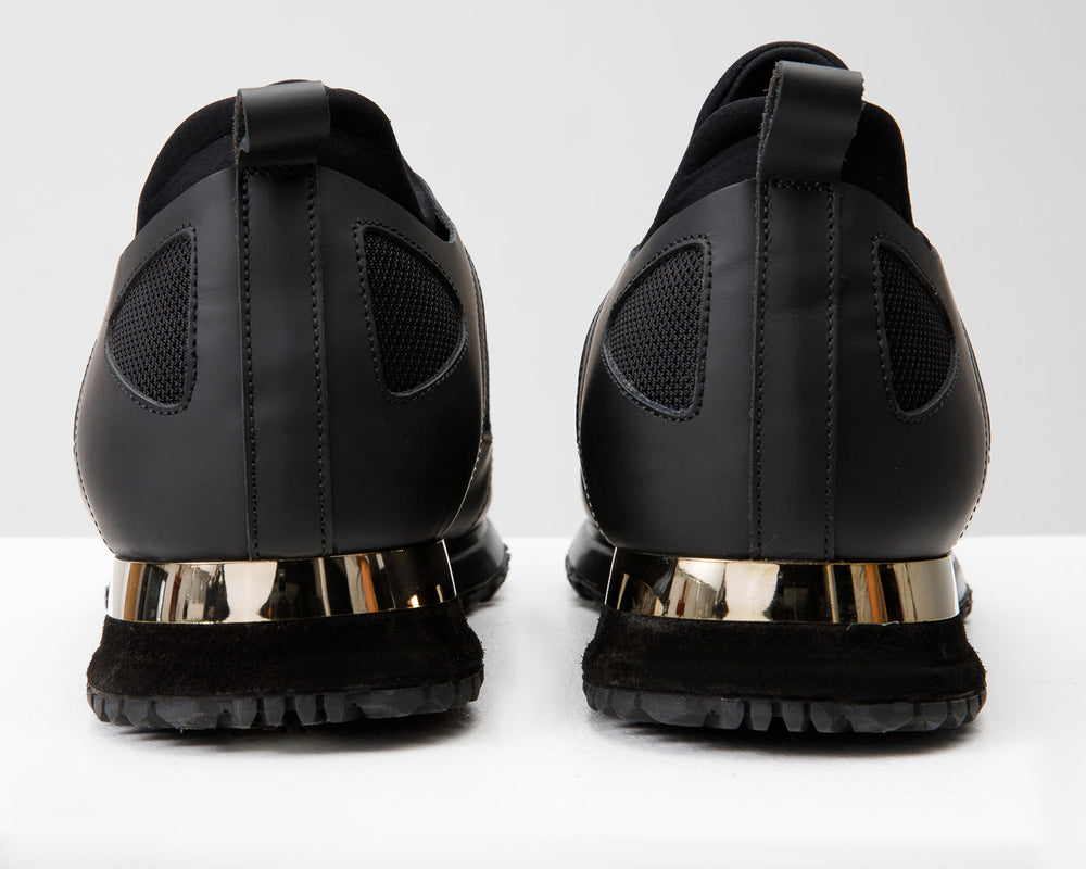 The Emir Black Leather Sneaker - Vinci Leather