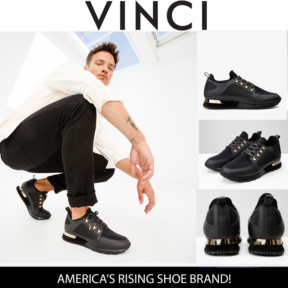 The Emir Black Leather Sneaker - Vinci Leather