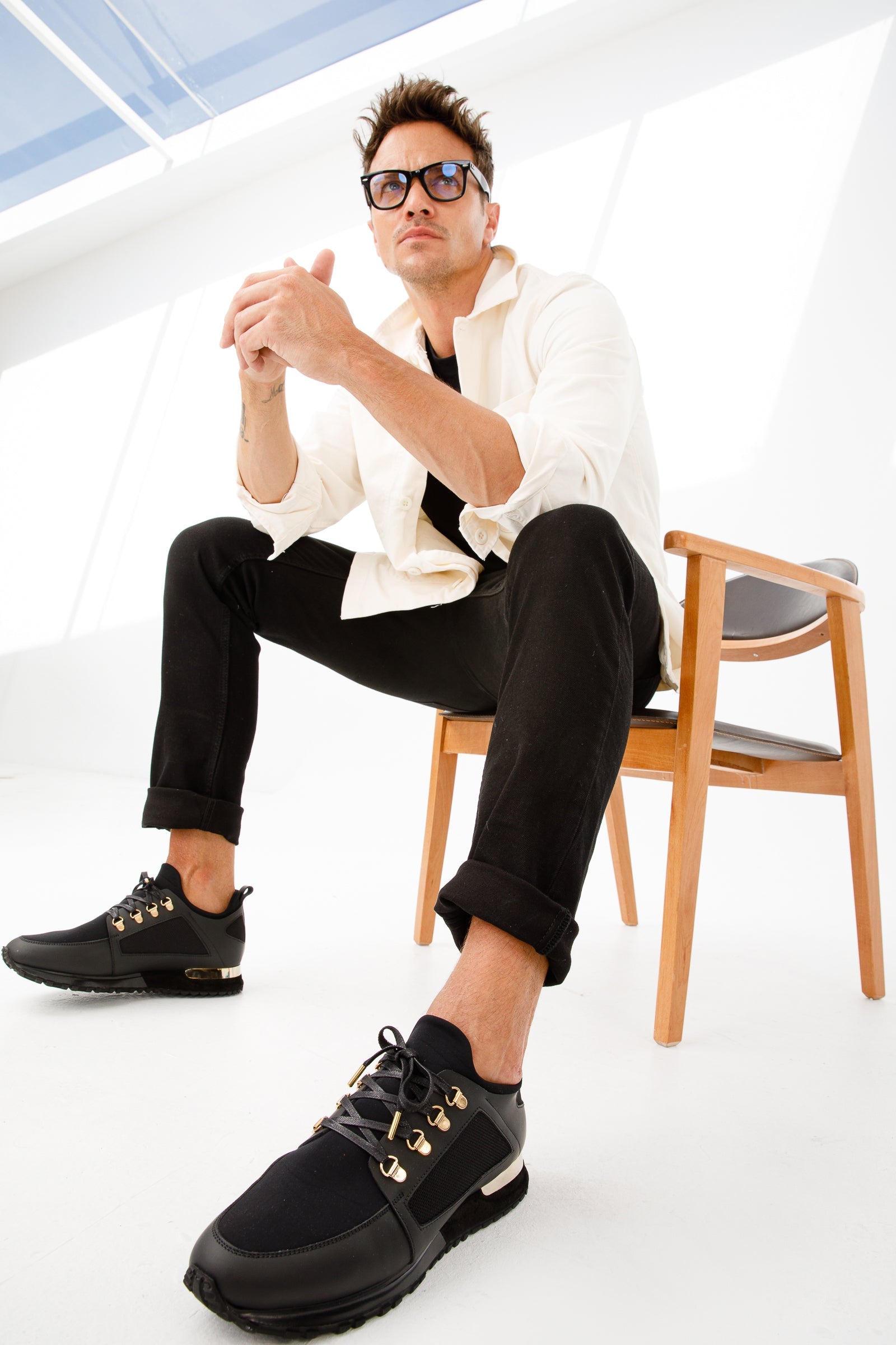 The Emir Black Leather Sneaker - Vinci Leather