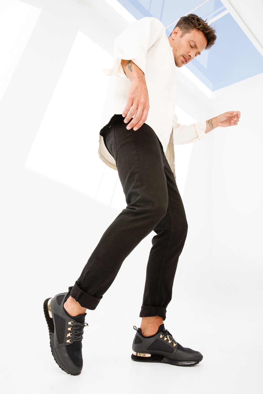 The Emir Black Leather Sneaker - Vinci Leather