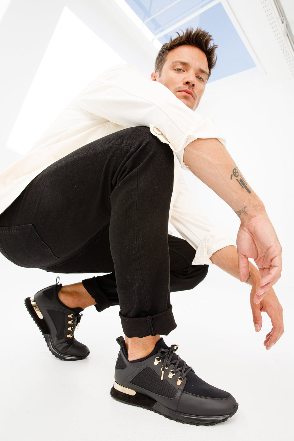 The Emir Black Leather Sneaker - Vinci Leather