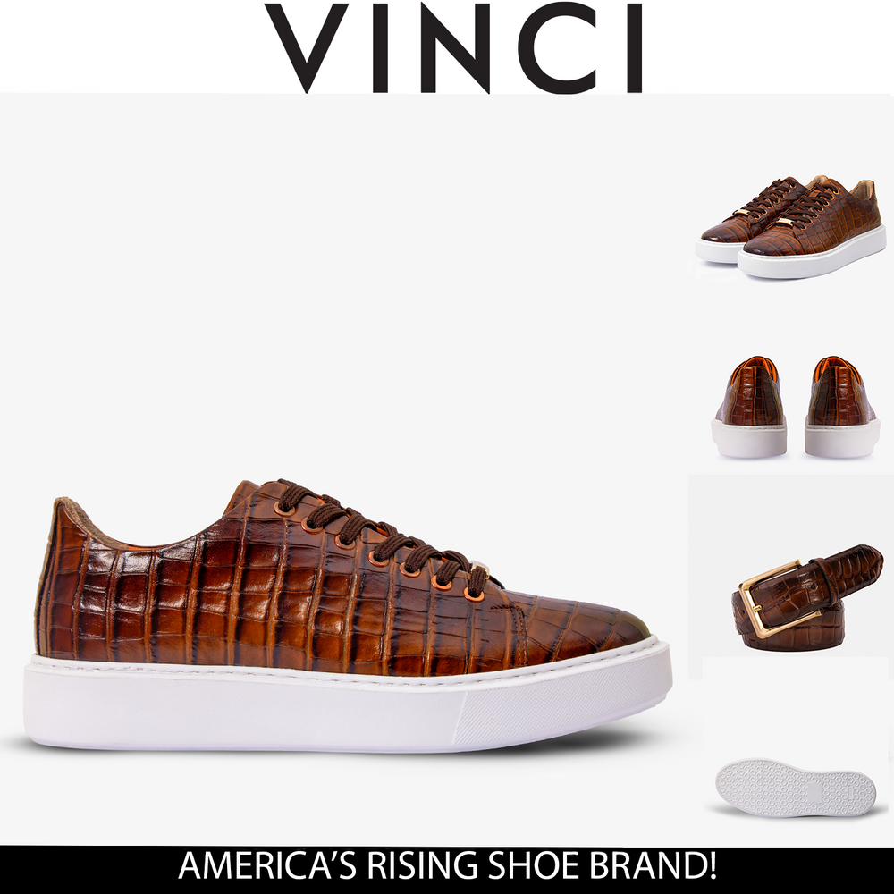 The Dublin Tan Leather Sneaker - Vinci Leather