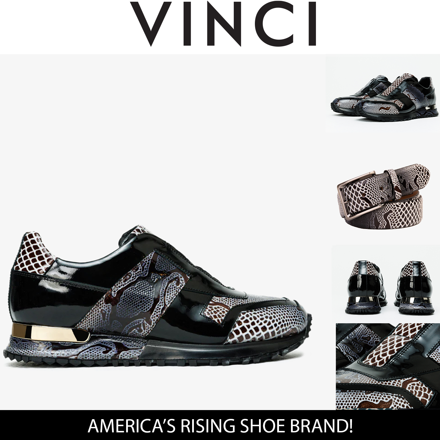 The Milano Snk Black White Leather Sneaker - Vinci Leather