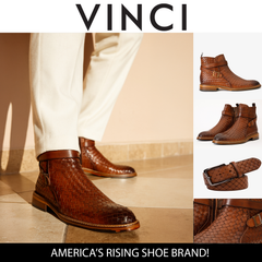 The Morral Tan Handwoven Leather Cross Strap Buckle Zip-Up Boot - Vinci Leather