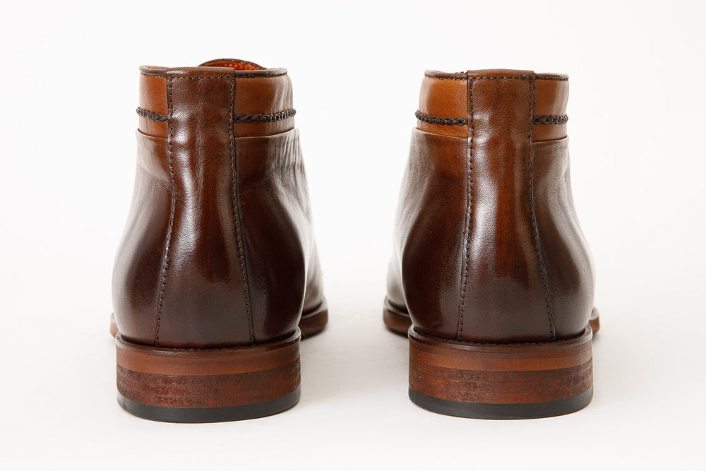 The Rome Tan Leather Oxford Cap-Toe Boot - Vinci Leather