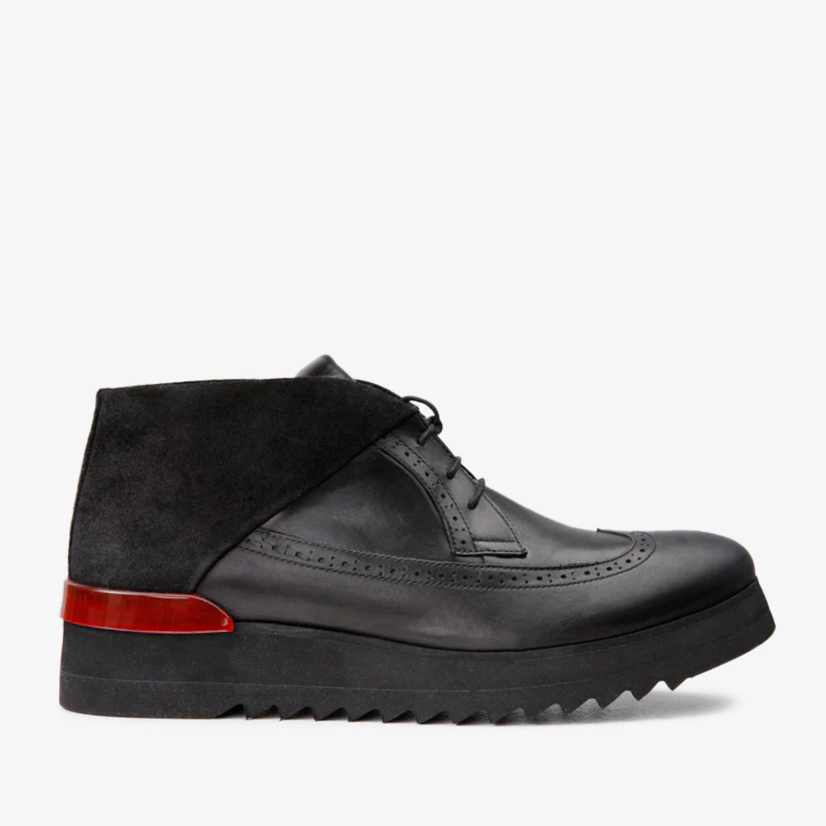 The Kagan Black Wingtip Chukka Sneaker Boot - Vinci Leather