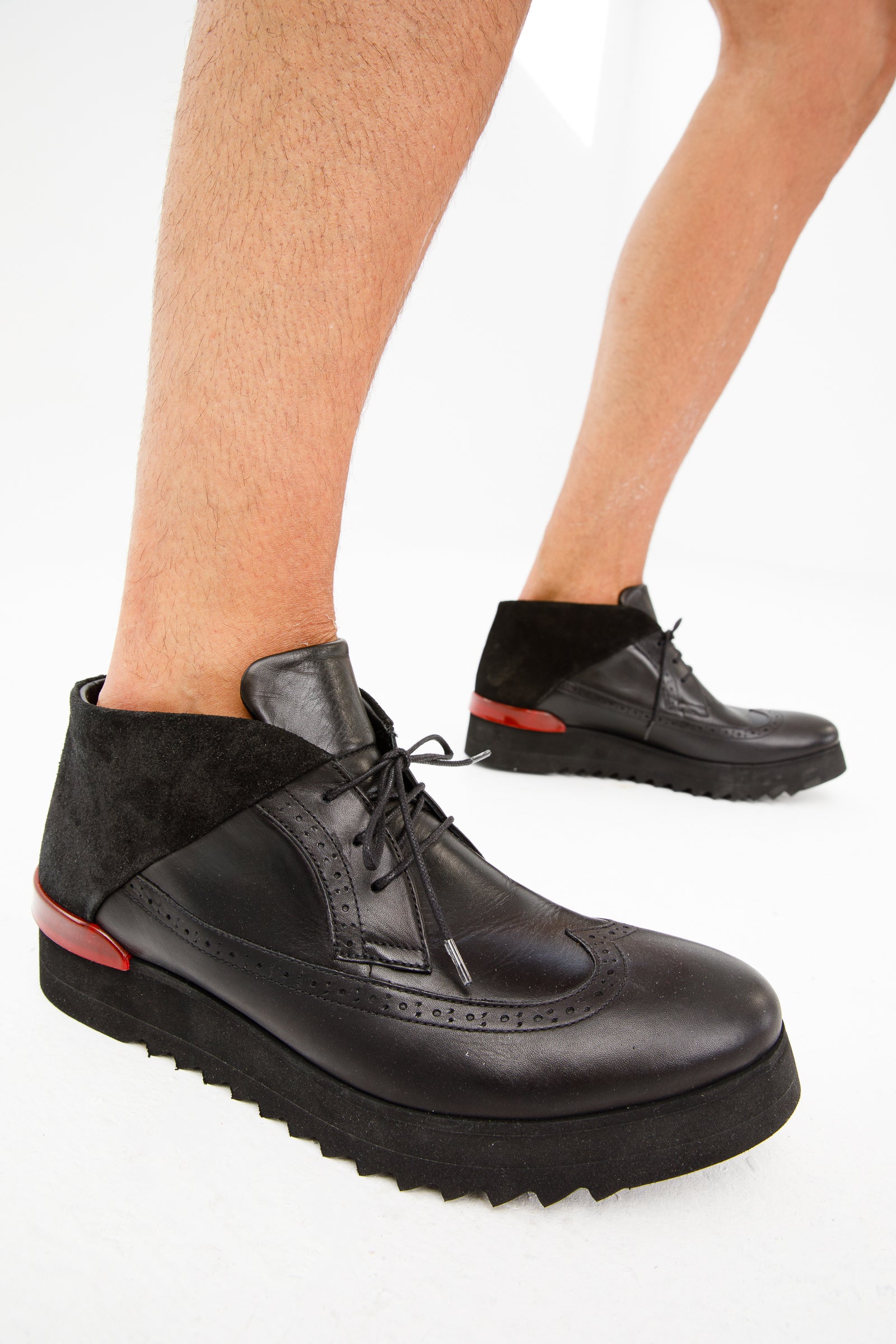 The Kagan Black Wingtip Chukka Sneaker Boot - Vinci Leather