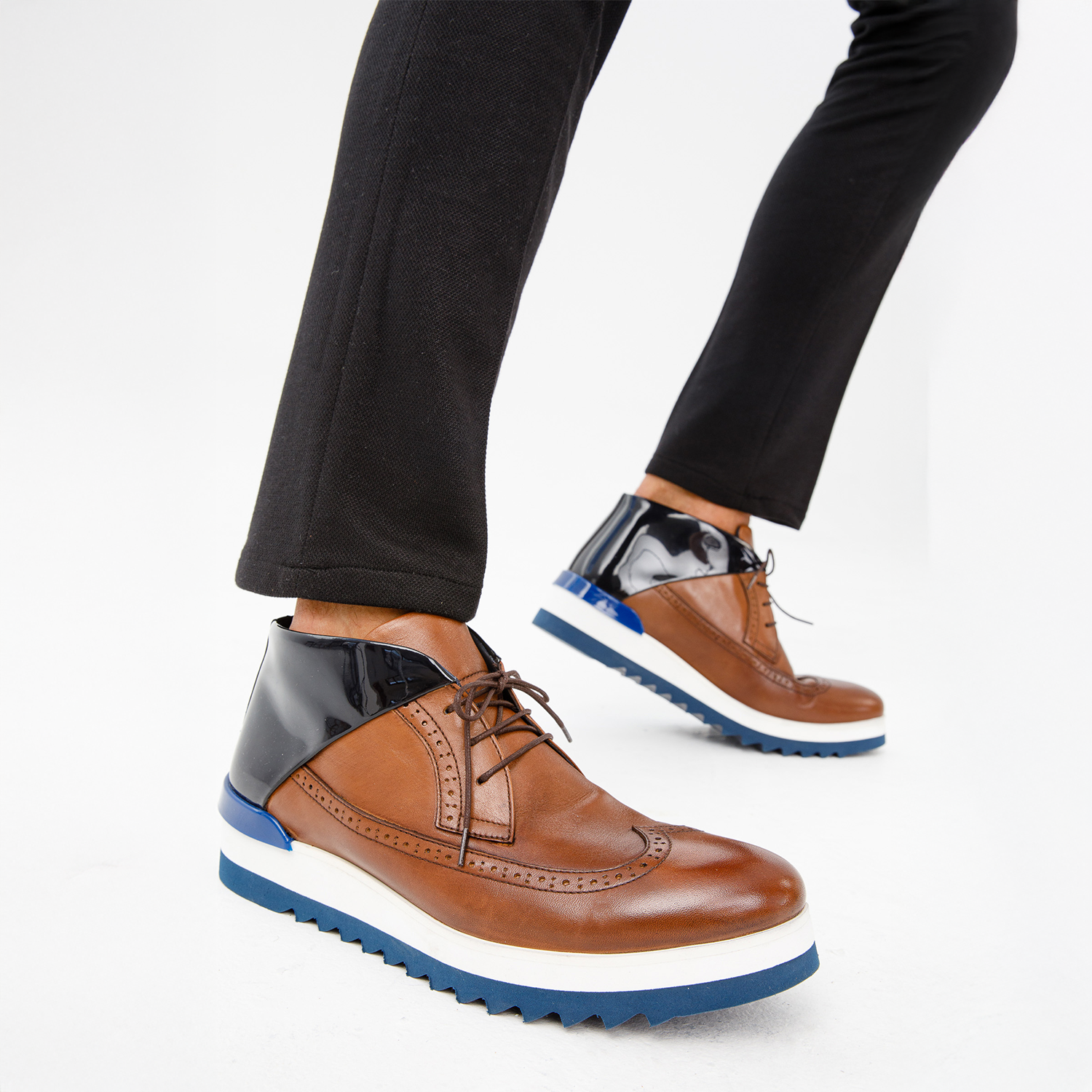 The Kagan Tan Wingtip Chukka Sneaker Boot - Vinci Leather