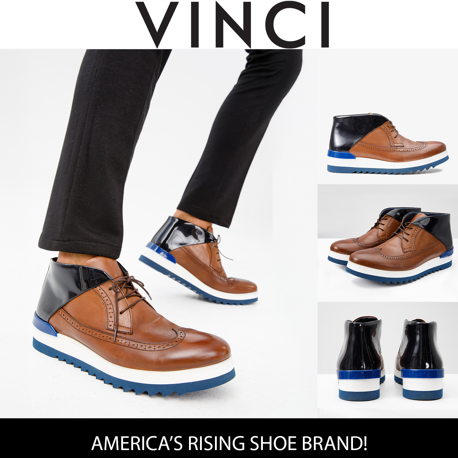 The Kagan Tan Wingtip Chukka Sneaker Boot - Vinci Leather