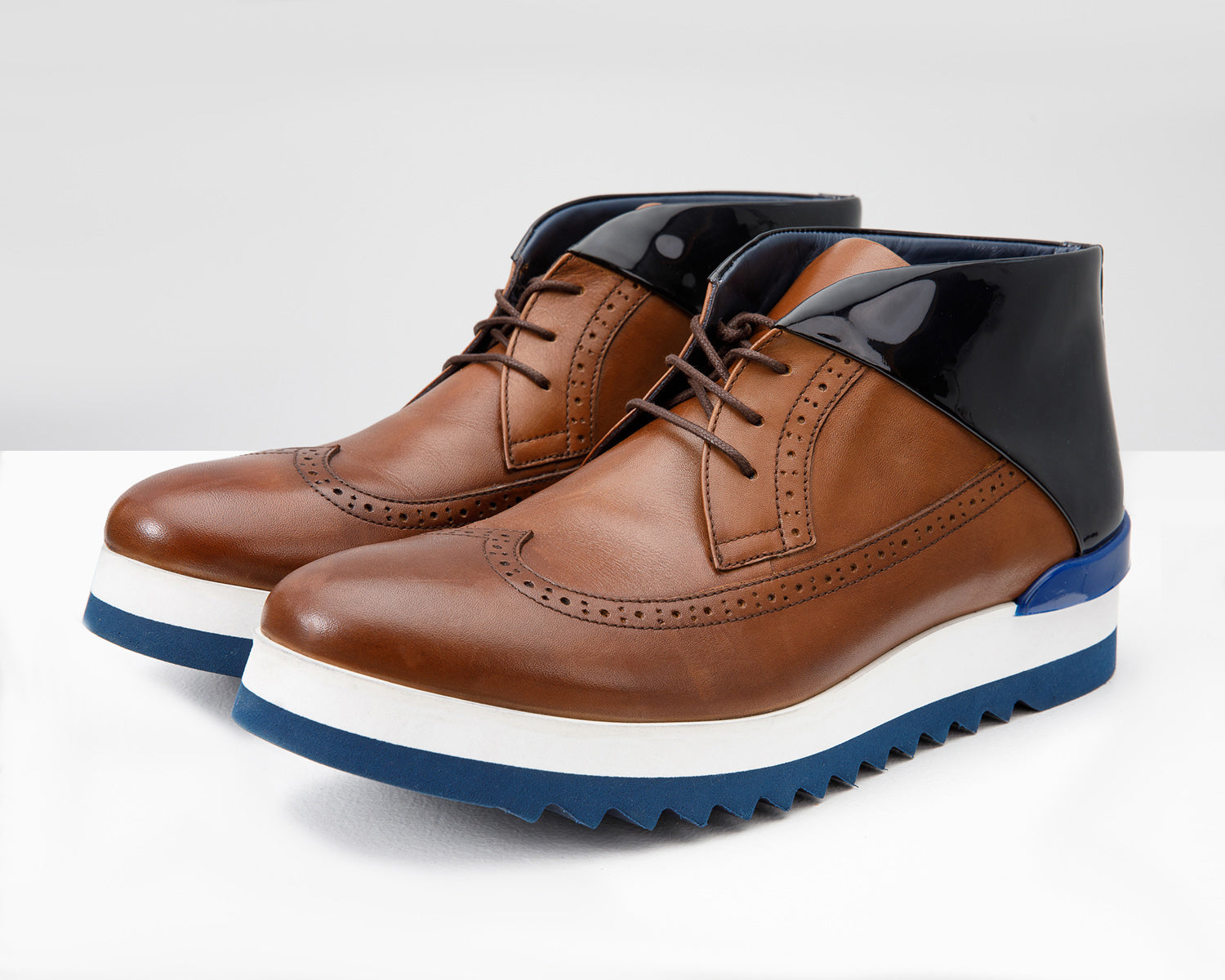 The Kagan Tan Wingtip Chukka Sneaker Boot - Vinci Leather