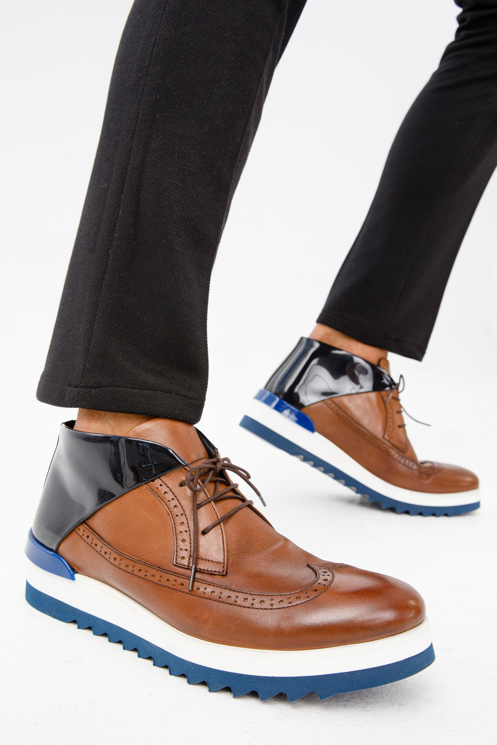 The Kagan Tan Wingtip Chukka Sneaker Boot - Vinci Leather