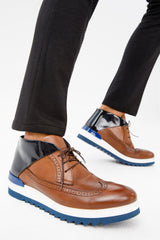 The Kagan Tan Wingtip Chukka Sneaker Boot - Vinci Leather