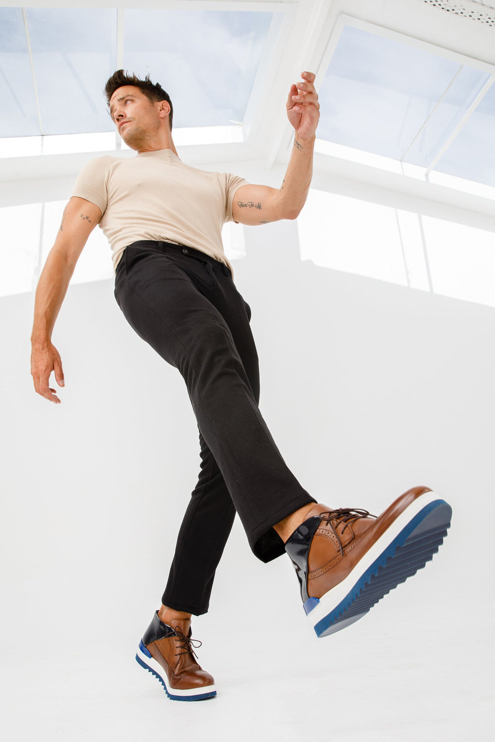 The Kagan Tan Wingtip Chukka Sneaker Boot - Vinci Leather
