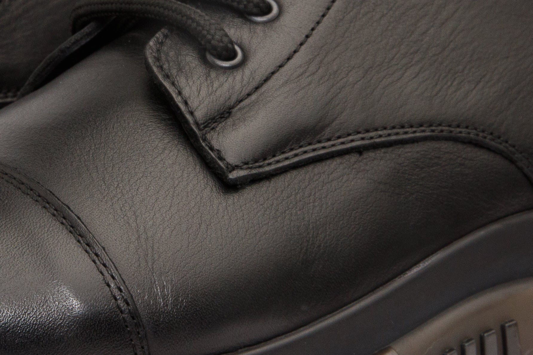 The Ottova Black Leather Lace-Up Sneaker Boot with a Zipper - Vinci Leather