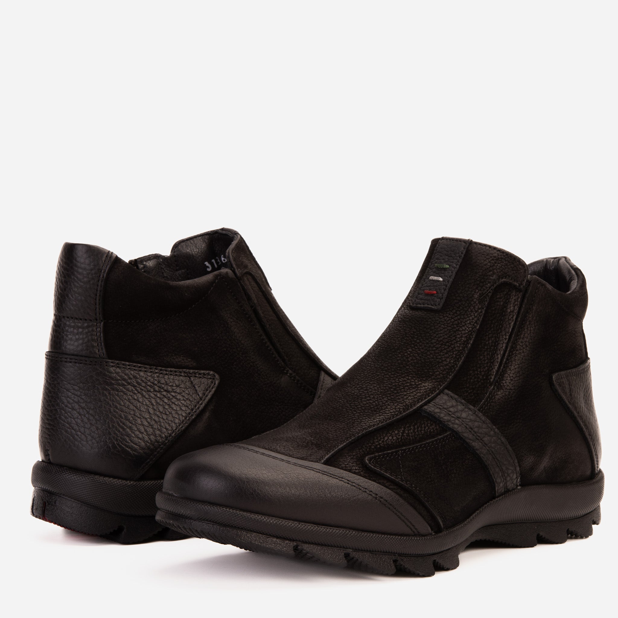 The Montreal Suede Black Leather Casual Zip-Up Ankle Boot - Vinci Leather