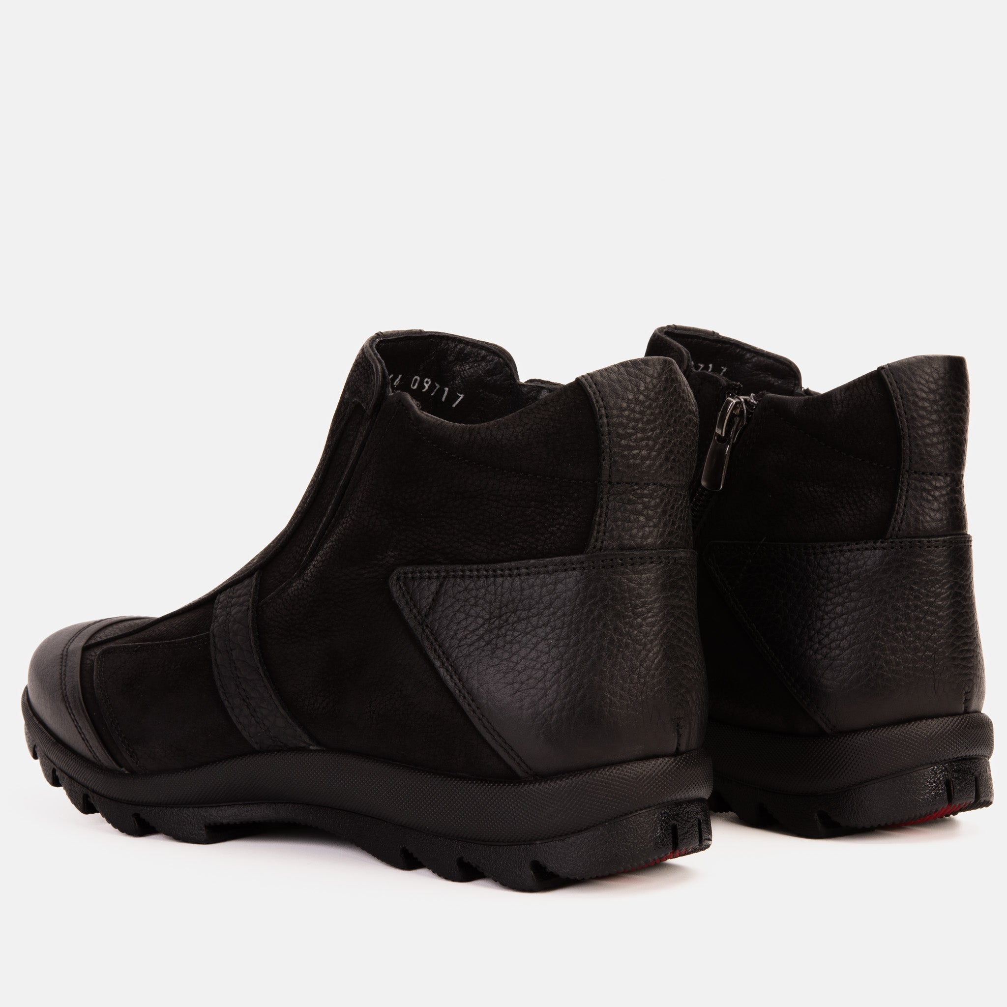 The Montreal Suede Black Leather Casual Zip-Up Ankle Boot - Vinci Leather