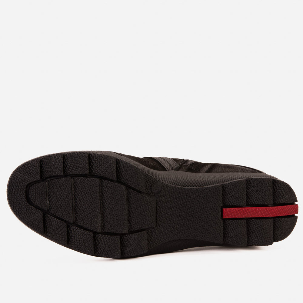 The Montreal Suede Black Leather Casual Zip-Up Ankle Boot - Vinci Leather
