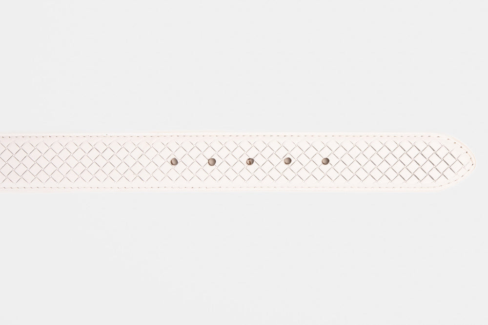 The Layla White Woven Leather Belt - Vinci Leather