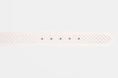 The Layla White Woven Leather Belt - Vinci Leather