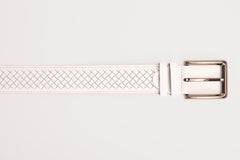 The Layla White Woven Leather Belt - Vinci Leather