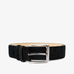 The Bari Black Suede Leather Belt - Vinci Leather