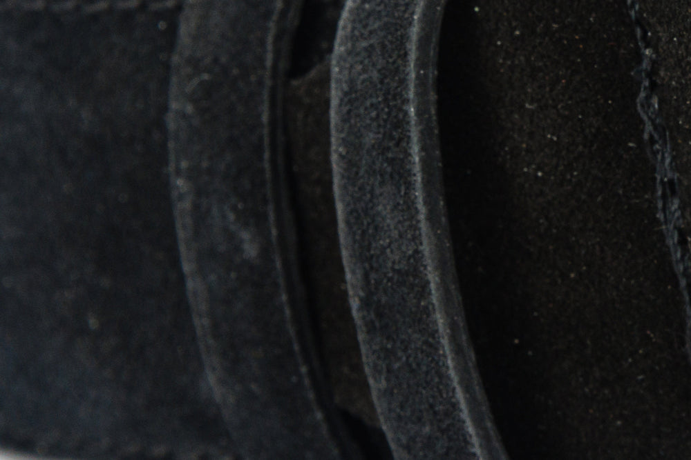 The Bari Black Suede Leather Belt - Vinci Leather