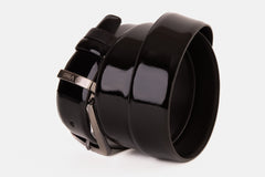 The Sun Reversible Black Patent Leather Belt - Vinci Leather