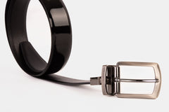 The Sun Reversible Black Patent Leather Belt - Vinci Leather
