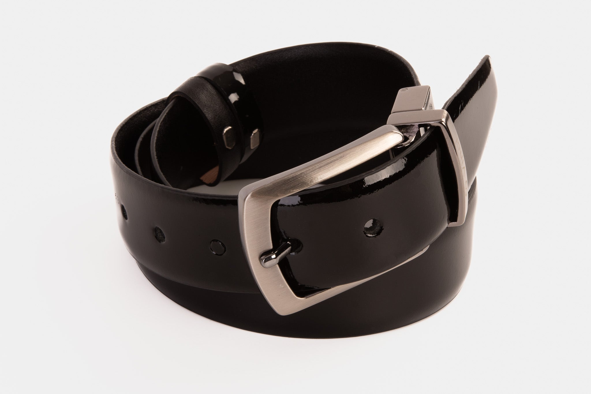 The Sun Reversible Black Patent Leather Belt - Vinci Leather