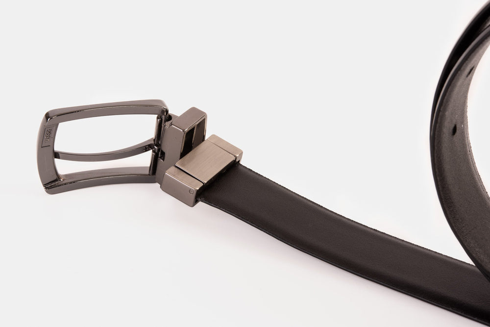 The Sun Reversible Black Patent Leather Belt - Vinci Leather