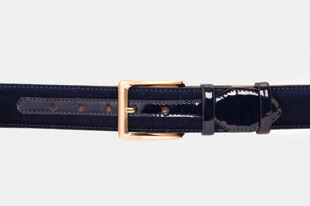 The Casaletti Navy Blue Leather Belt - Vinci Leather