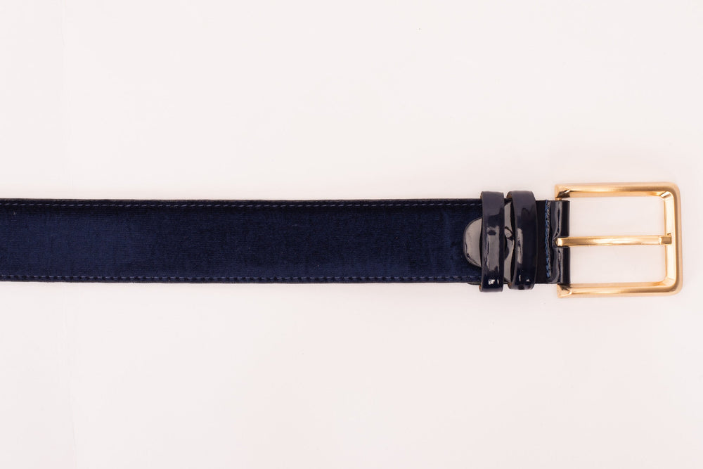 The Casaletti Navy Blue Leather Belt - Vinci Leather
