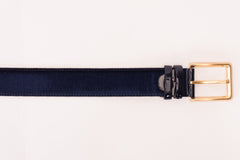 The Casaletti Navy Blue Leather Belt - Vinci Leather