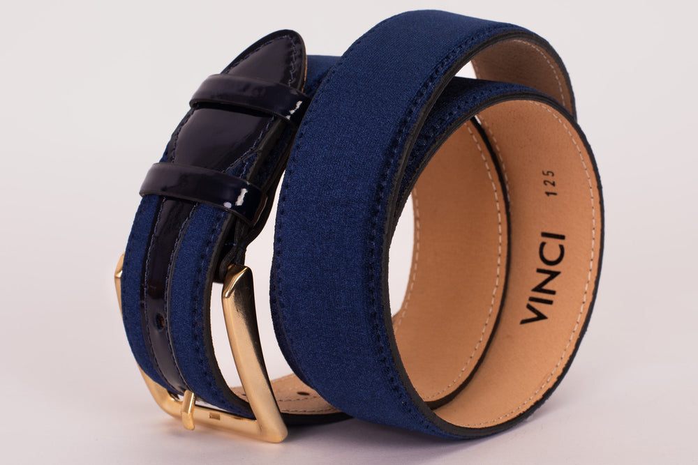 The Casaletti Navy Blue Leather Belt - Vinci Leather