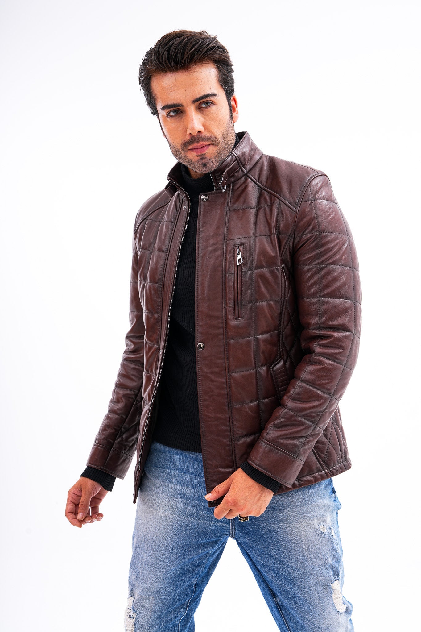The Modena Quilted Leather Jacket - Vinci Leather