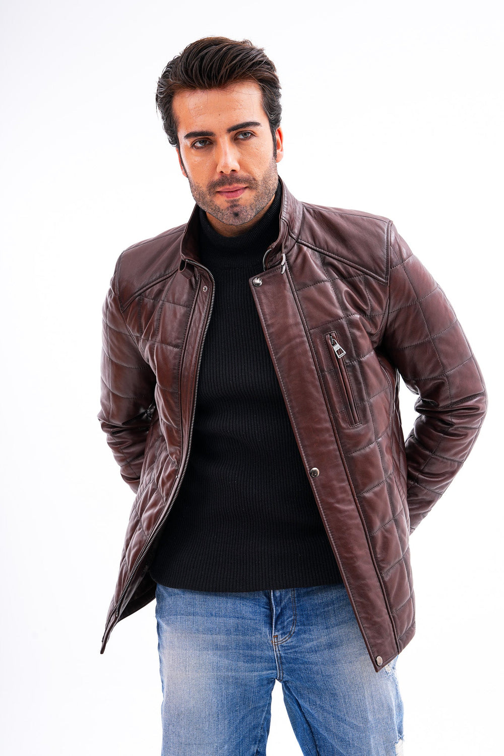 The Modena Quilted Leather Jacket - Vinci Leather