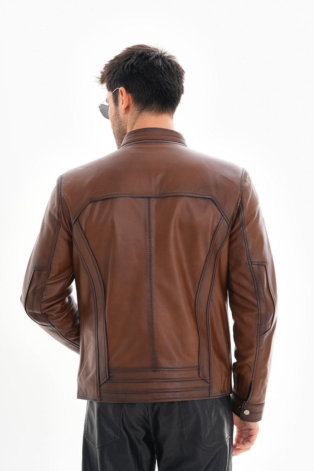 The Arezzo Brown Leather Jacket - Vinci Leather