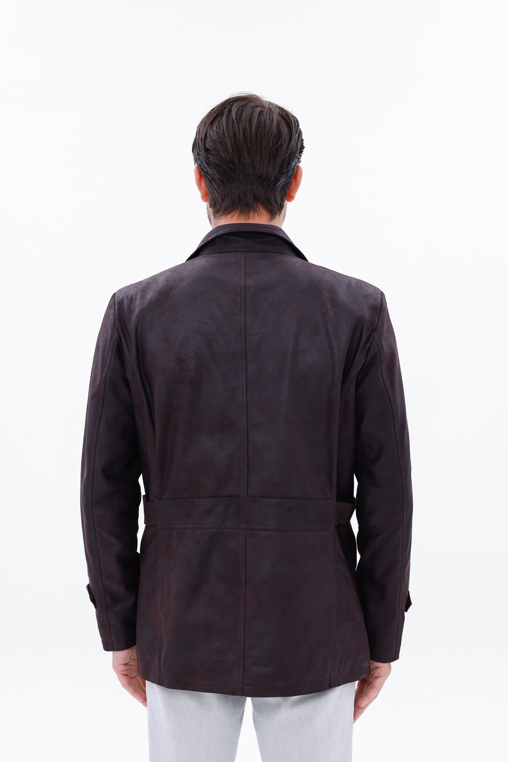 The Cremona Deep Brown Suede Leather Jacket - Vinci Leather