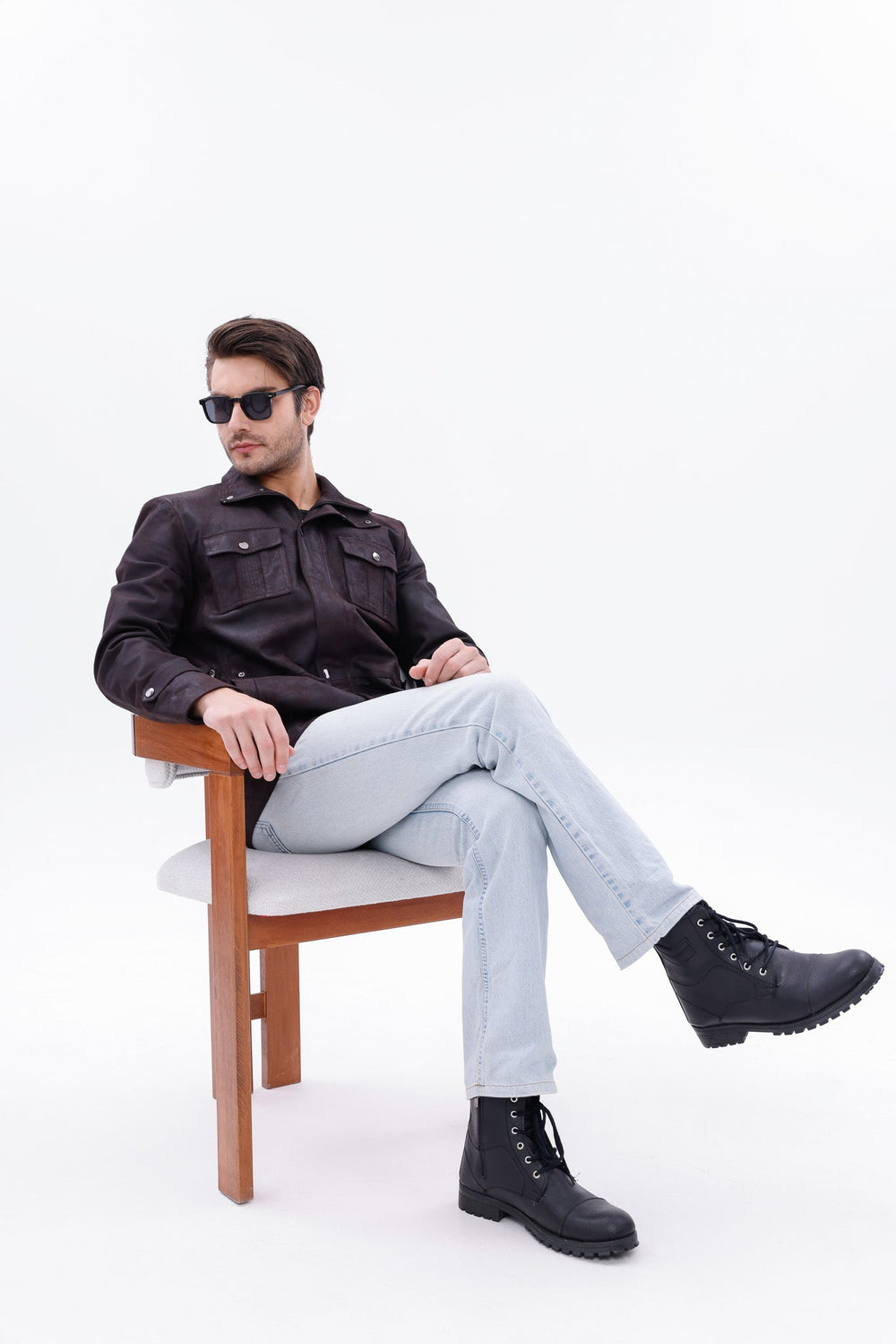 The Cremona Deep Brown Suede Leather Jacket - Vinci Leather