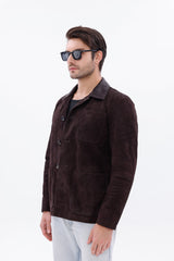 The Matera Suede Brown Leather Jacket - Vinci Leather