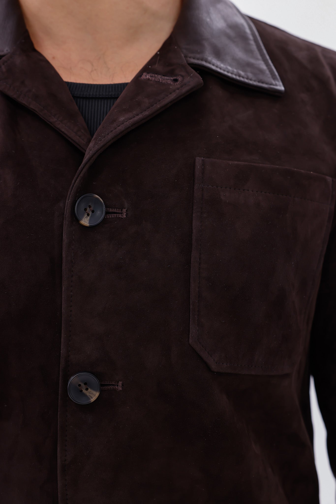 The Matera Suede Brown Leather Jacket - Vinci Leather